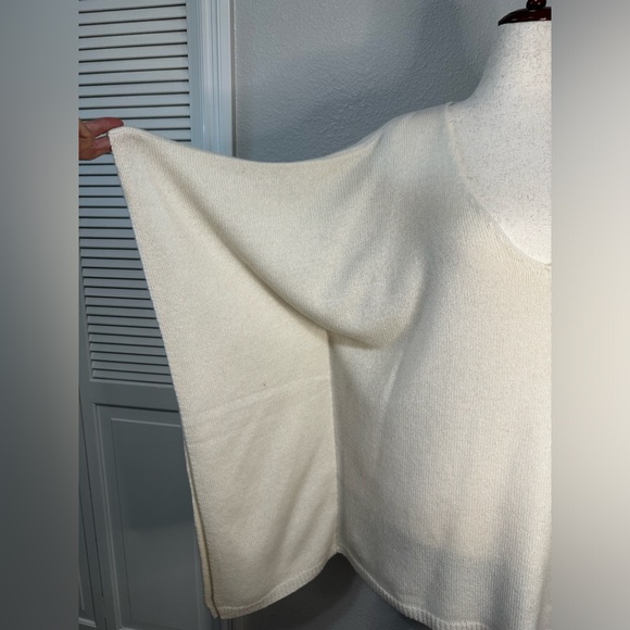Calypso St. Barth Cream Cashmere V Neck Poncho Tunic Sweater. - Picture 2 of 7